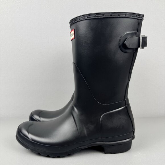 Hunter Original Back Adjustable Short Rain Boots Womens 9 Matte Black WFS1013RMA - Picture 3 of 11